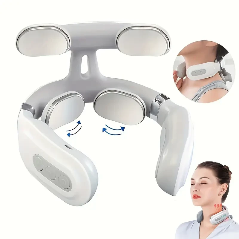 Portable USB Rechargeable Neck Massager - Deep Tissue Kneading for Neck & Shoulder Relief, Ideal Holiday Gift for Men & Women