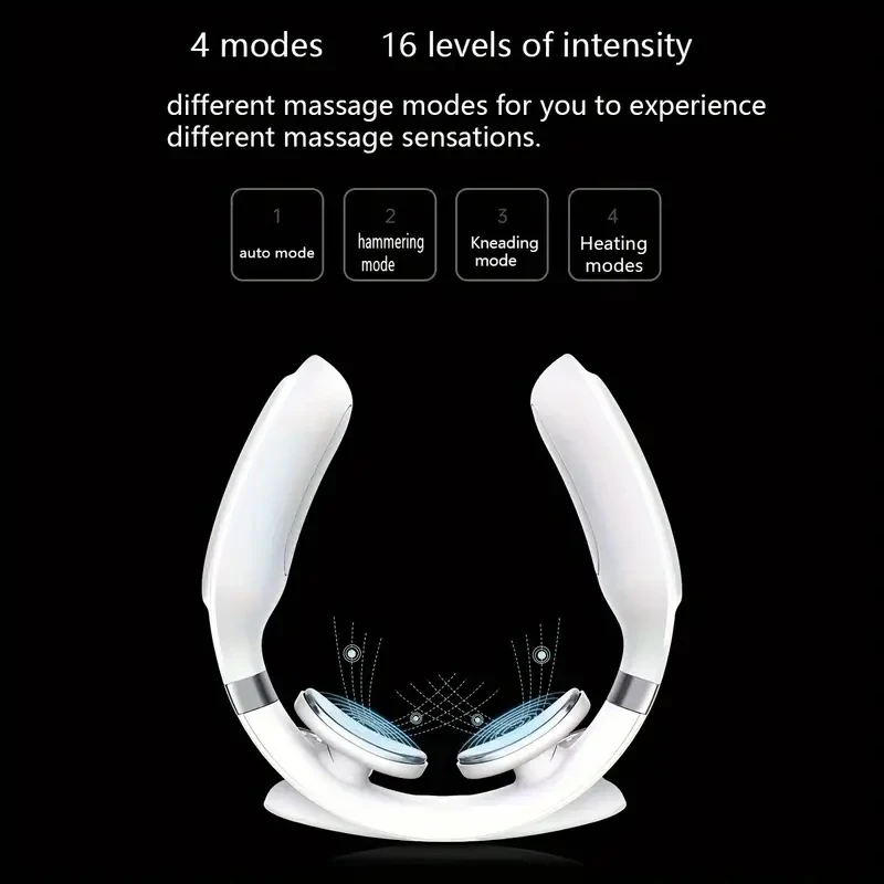 Portable USB Rechargeable Neck Massager - Deep Tissue Kneading for Neck & Shoulder Relief, Ideal Holiday Gift for Men & Women