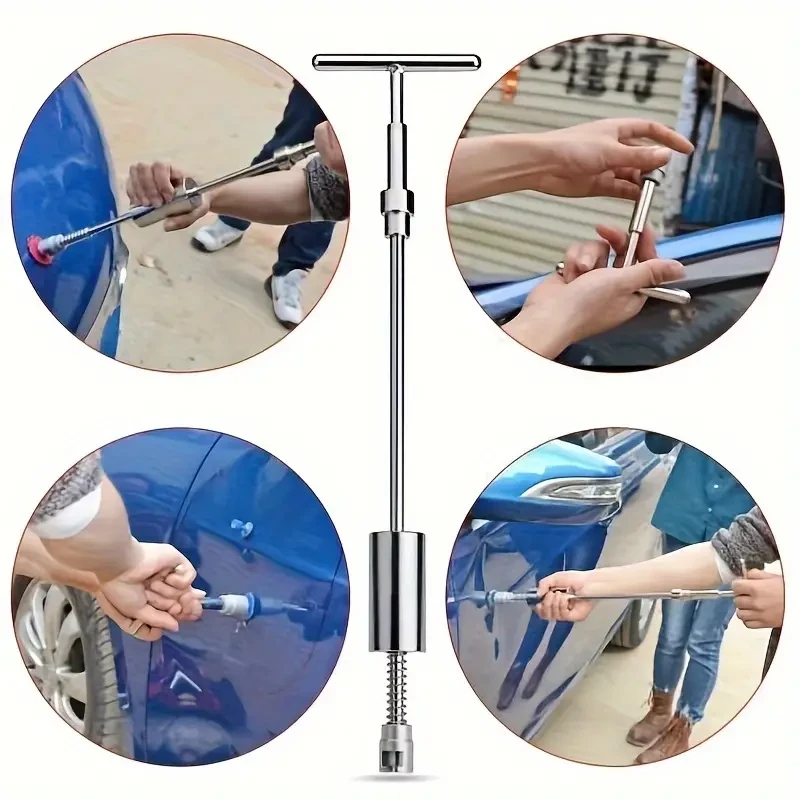 43PCS 2 In 1 T-Shaped Dent Puller Car Dent Repair Tool Kit with Glue Gun for Paint