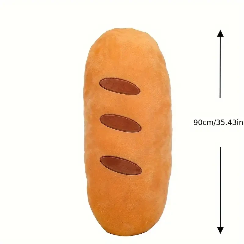 35.43 Inch (90cm) Realistic Bread-Shaped Plush Pillow