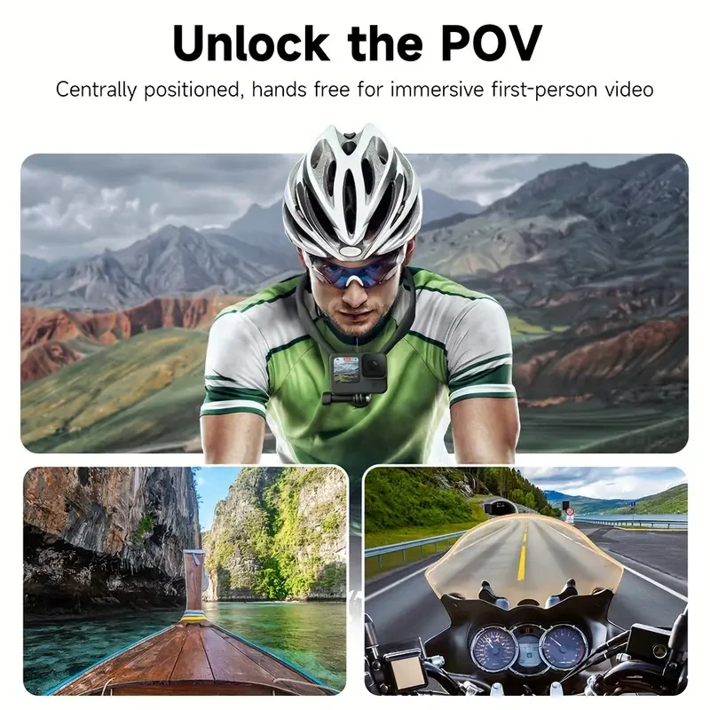 TELESIN Taixun Neck Hanging Bracket Suitable For Gopro12/11/10/9 Sports Camera Chest Fixed First Person Perspective