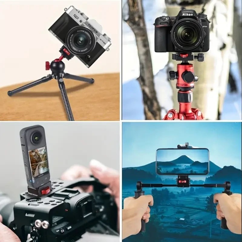 Quick Release Clamp Plate V-Lock Mount 1/4" Screw for 38mm Tripod Head Field Monitor LED Light Camera Adapter