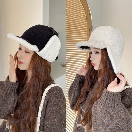 Women's Men's Thick Velvet Outdoor Double-sided Lei Feng Hat