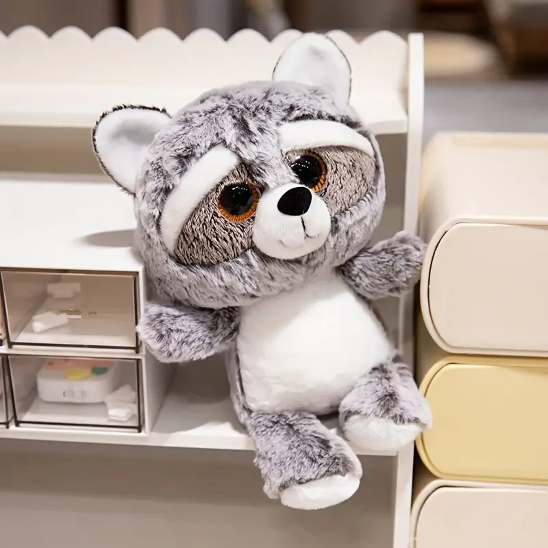 20cm/7.87in Large-eyed Raccoon Plush Toy