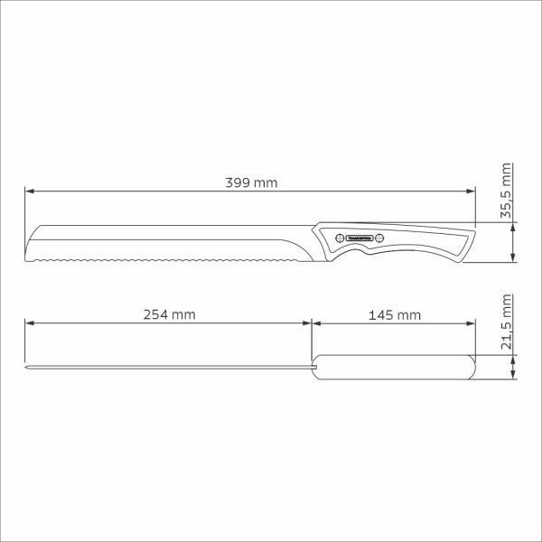 Churrasco Black Collection Serrated Knife 10", 25cm - Tramontina