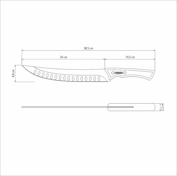 Churrasco Black Collection Butcher Knife, 10", 24cm - Tramontina