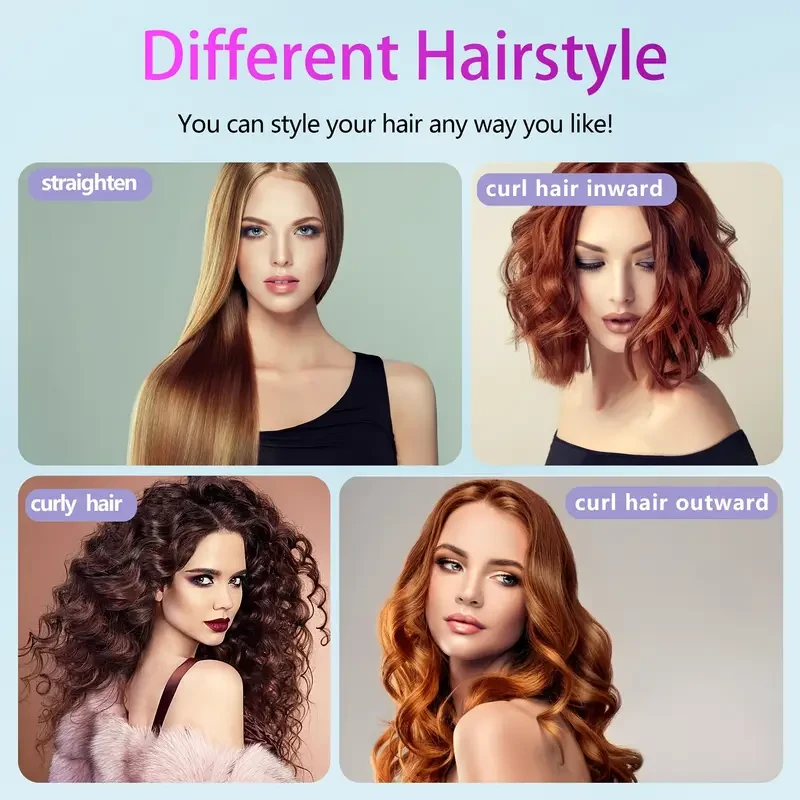 GENAI Cordless Hair Straightener Brush with Negative Ion Technology