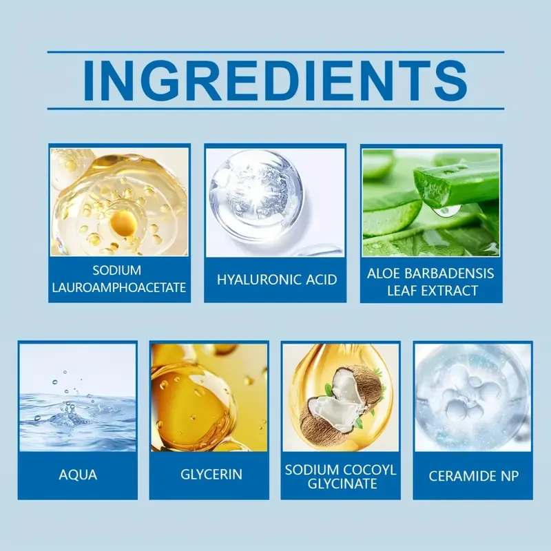 A Set of 2 Transparent Hyaluronic Acid Moisturizing Cleansing Mousses