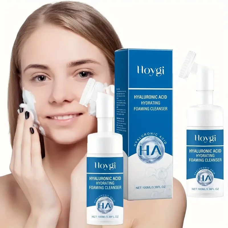 A Set of 2 Transparent Hyaluronic Acid Moisturizing Cleansing Mousses