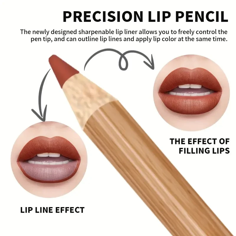12pcs Lip Liner Set for Long-lasting Lip Contouring Lipstick