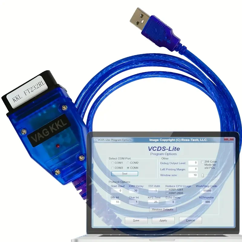 VAG KKL Cable VAG COM Scanner OBD2 USB Diagnostic Cable VAG