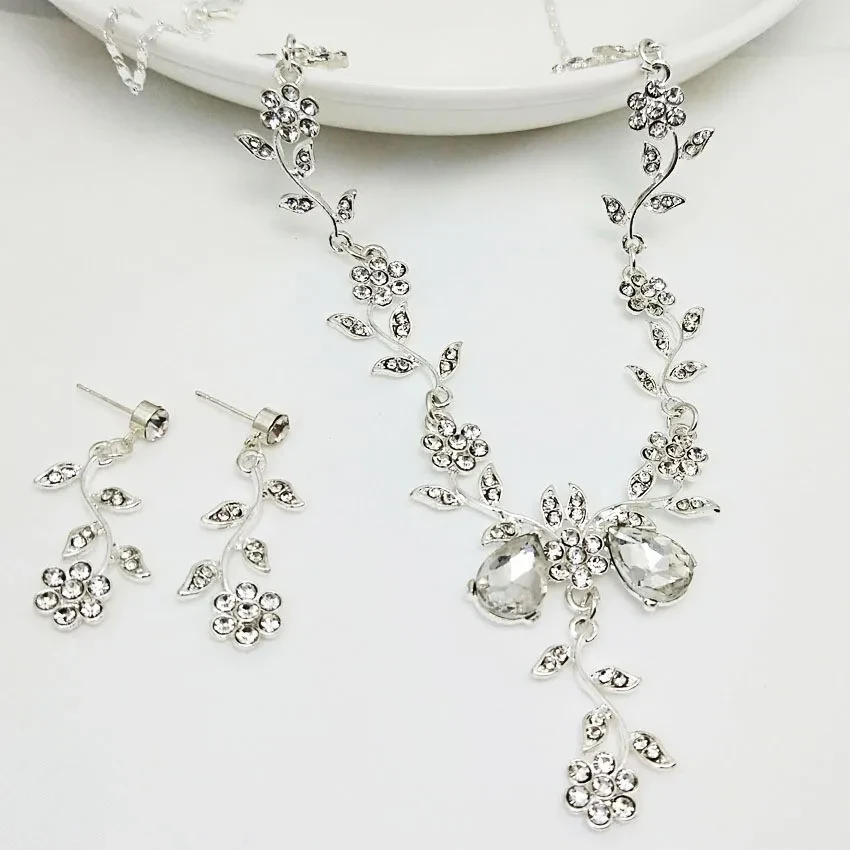 Set Full Diamond Necklace Pendant Set