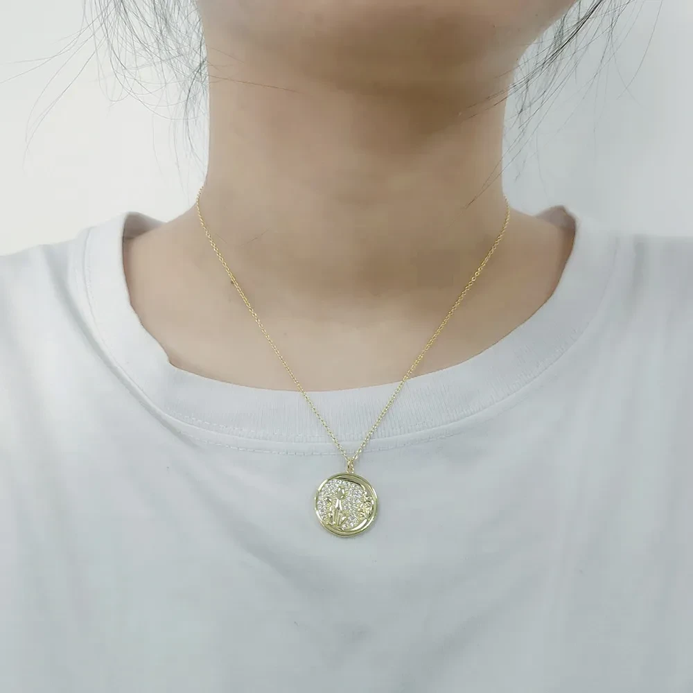 Micro-inlaid Zircon Cat Pendant Necklace