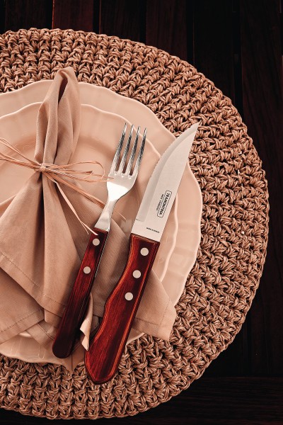 Jumbo Steak Knife with Polywood Handle 5", 12cm - Red (CDU 48pcs) - Tramontina