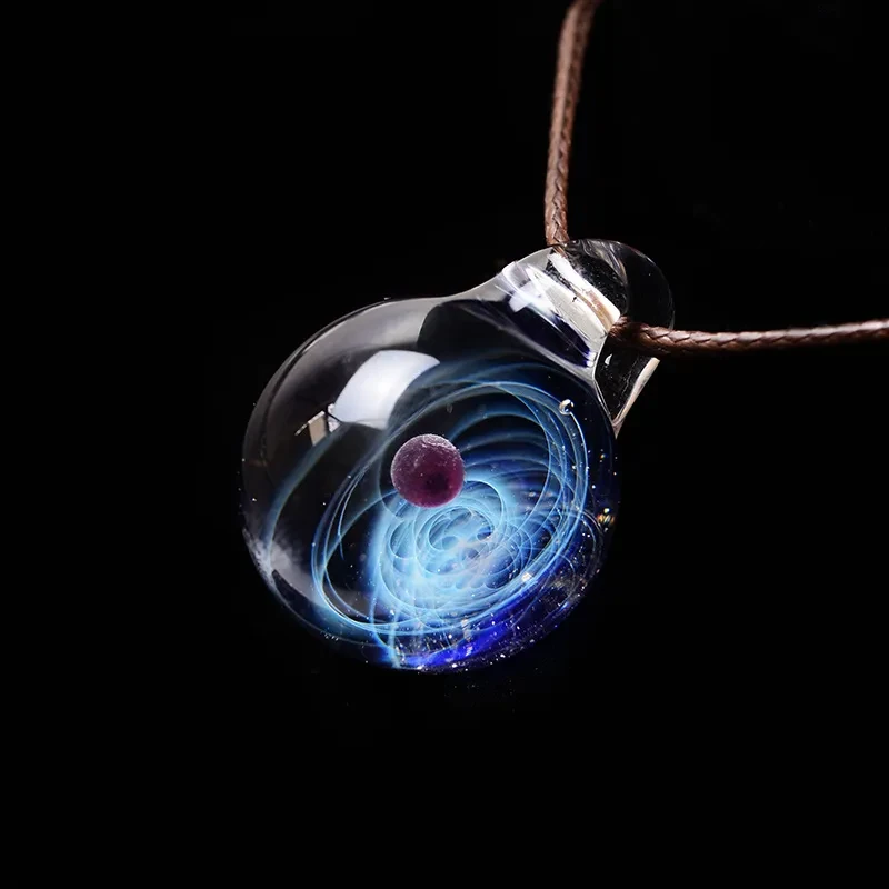 Cosmic Glazed Starry Sky Glass Ball Pendant