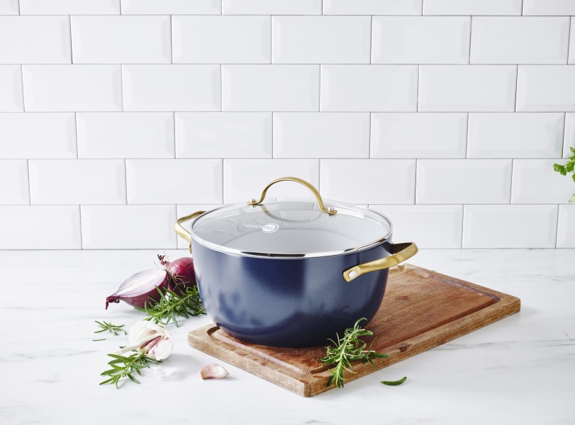 Padova Navy Blue Covered Casserole 24cm/4.7L  - GreenPan