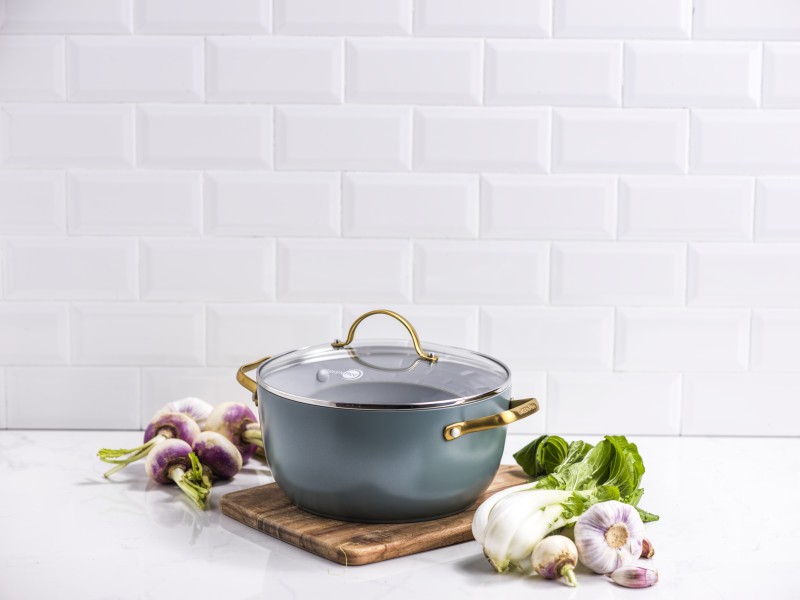 Padova Smokey Blue Covered Casserole 24cm/4.7L - GreenPan