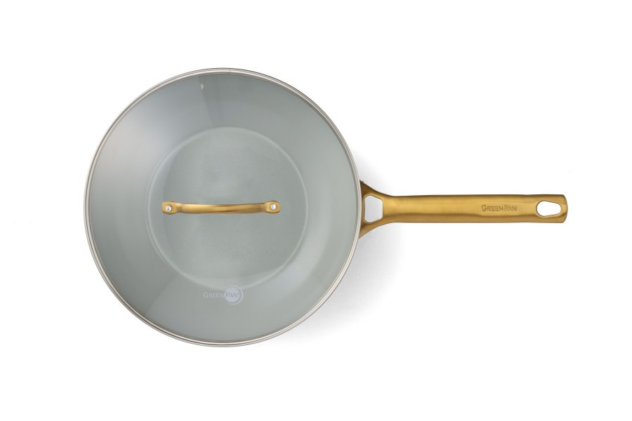 Padova Smokey Blue Covered Wok 28cm/3.7L - GreenPan