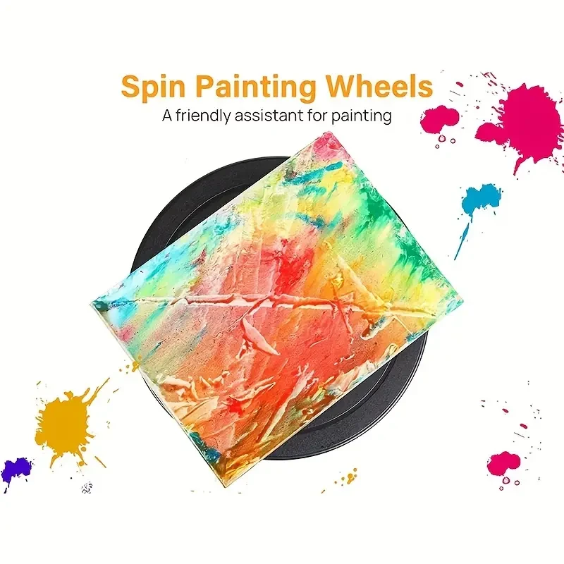 11-Inch Black Spinning Cake Turntable - Pottery Wheel Accessory for Cake Decorating, Display Holder, and Painting Turntable