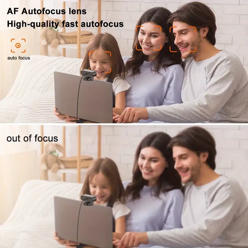 4K Autofocus Webcam - Crystal-Clear Audio, USB Plug-and-Play, Wide Compatibility