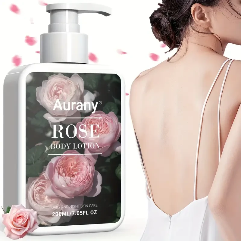200ml/7.05 Fl.Oz, Rose Body Lotion With Natural Oils, Hyaluronic Acid