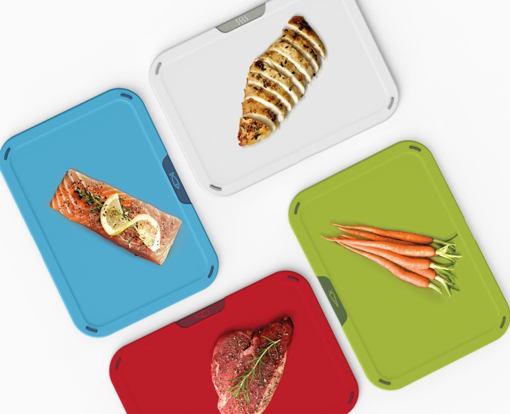 4-piece Chopping Board Set with Storage Stand - Joseph Joseph Duo