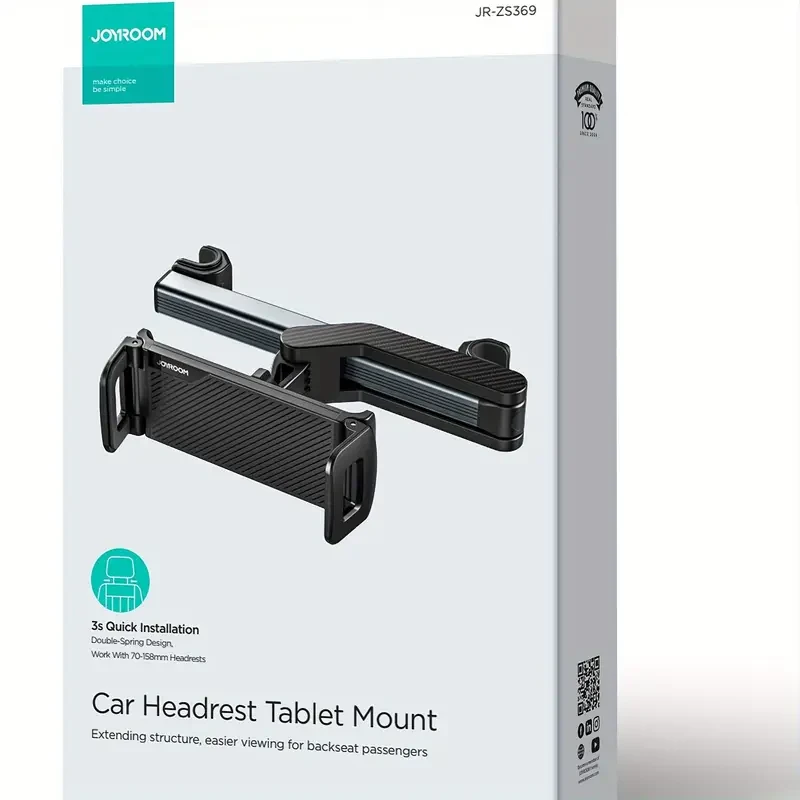 Tablet Holder for Car, 360 Adjustable Mount, One-Handed Operation
