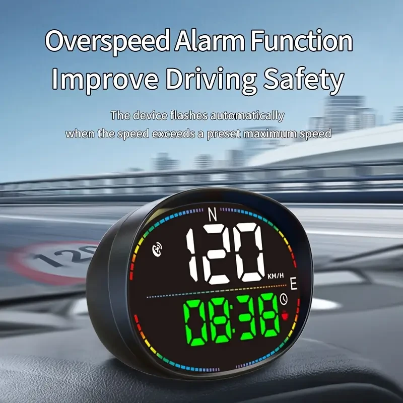 HUD Speedometer with Compass & Overspeed Alarm