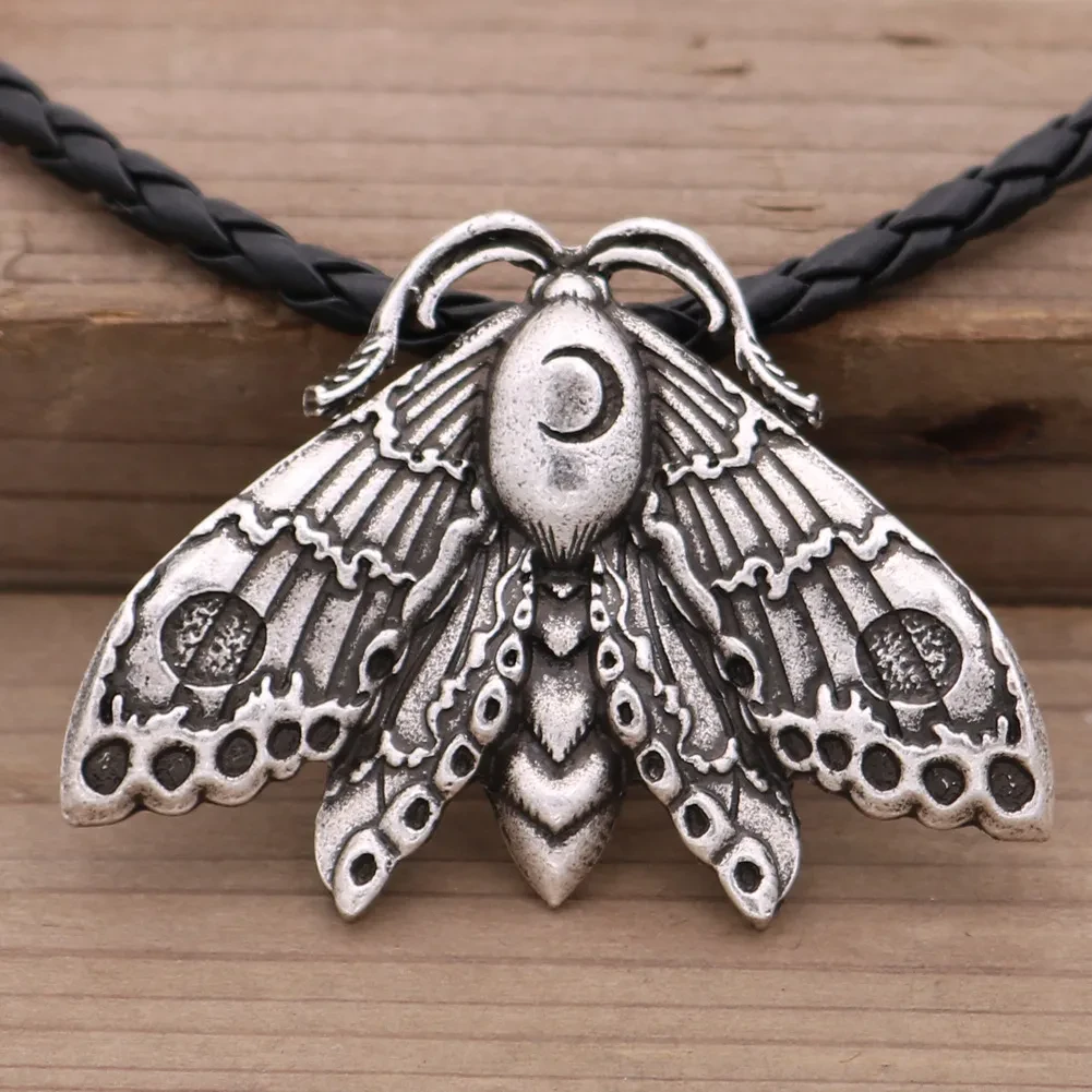 Insect Butterfly Pendant moon Rune Necklace