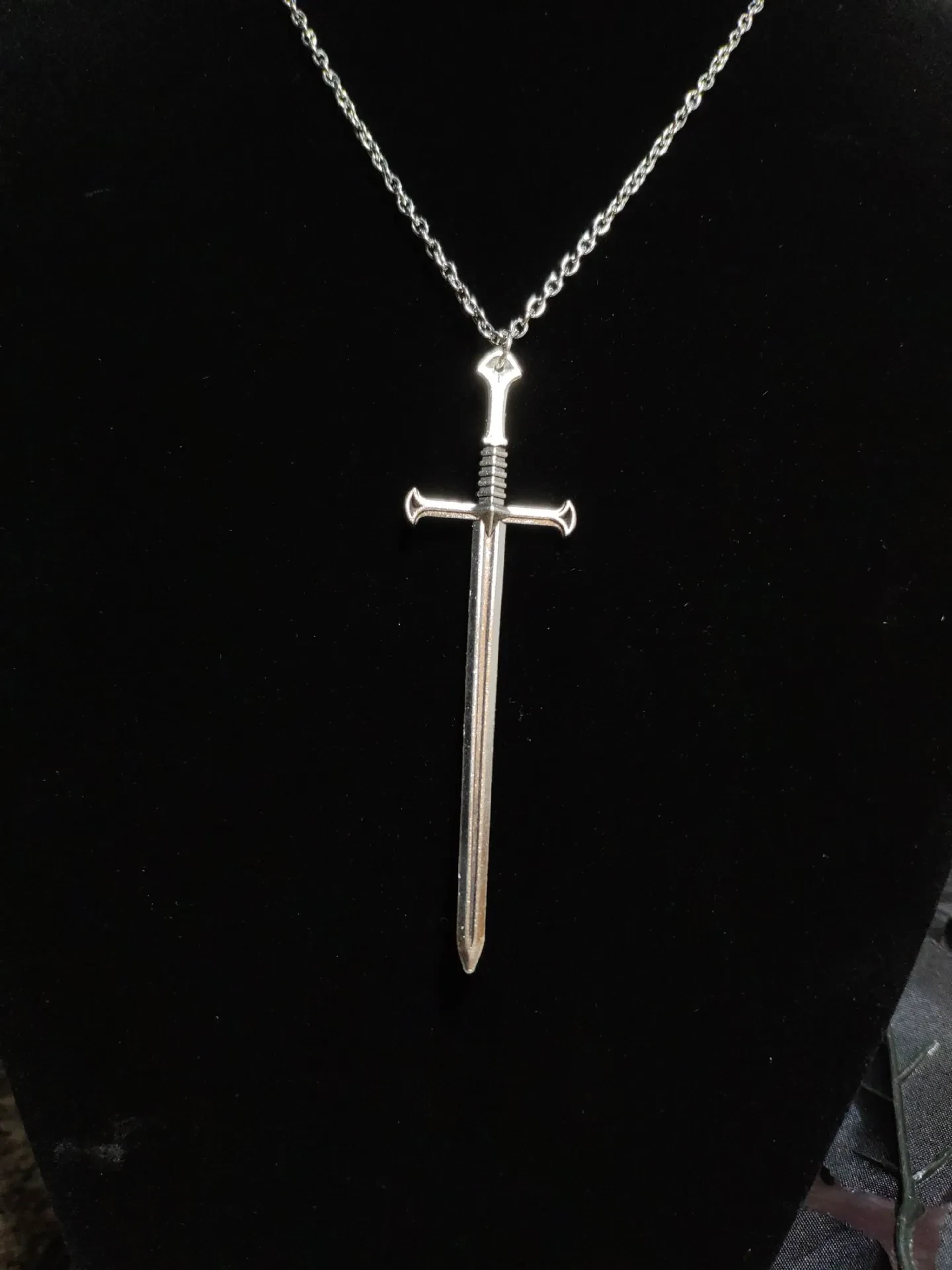 Popular Gothic Sword Pendant Bronze Necklace