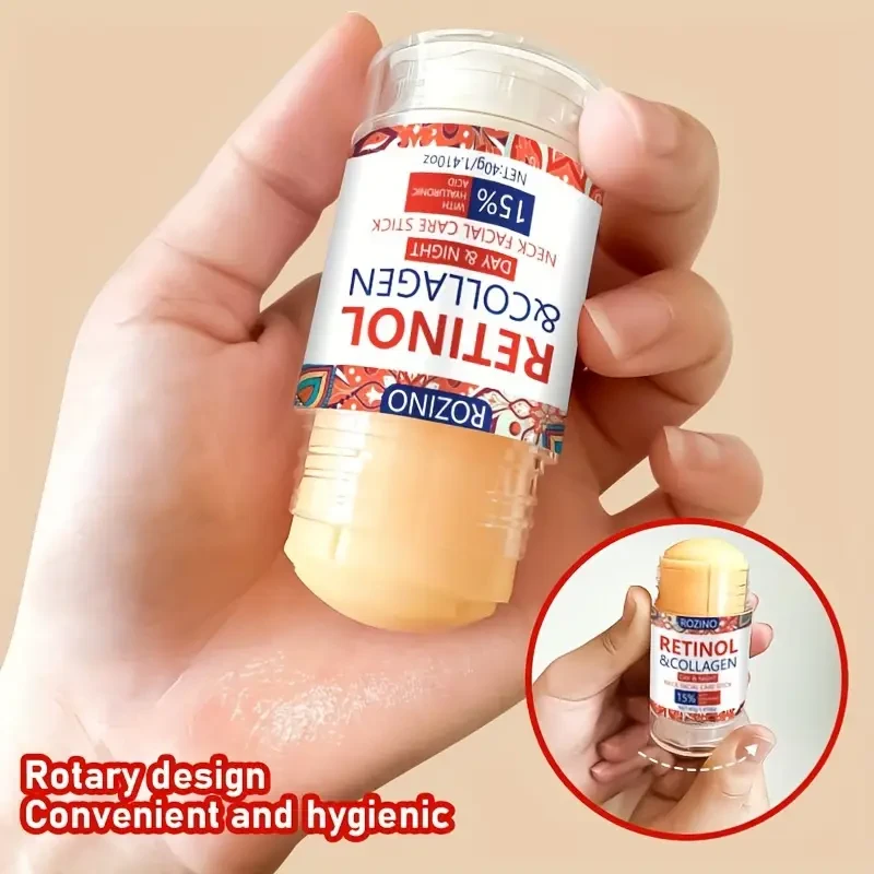 ROZINO 72h Long-Lasting Hydration Retinol & Collagen Facial Moisturizer Stick
