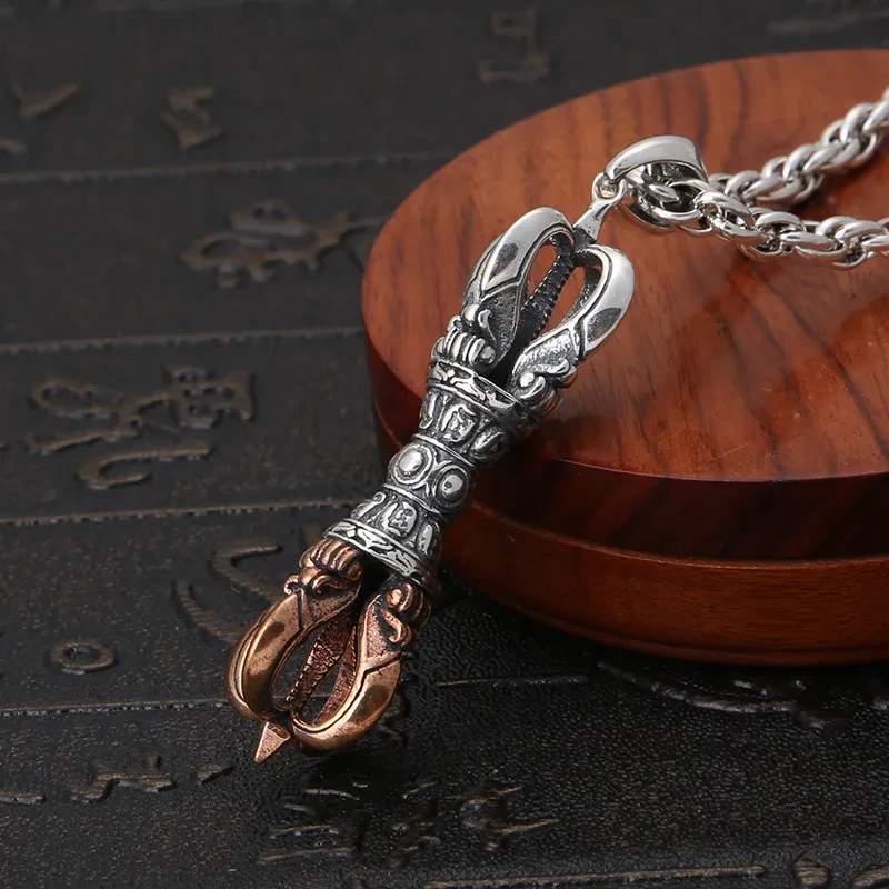 Vintage Six Word Mantra Vajra Pendant