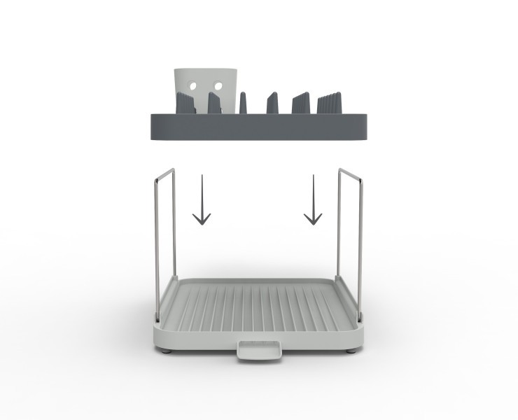 2-tier Dish Rack - Grey  - Joseph Joseph Duo