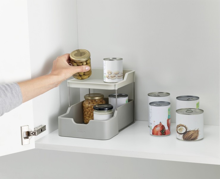 2tier Cupboard Orgniser w/Drawer  - Joseph Joseph Duo