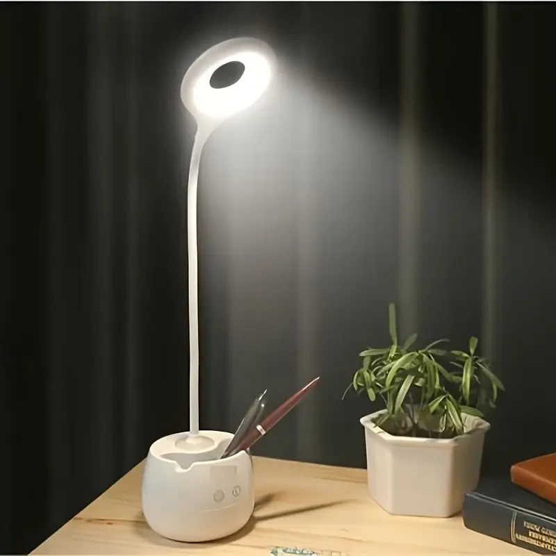LED Desk Lamp, Eye Protection, 3 Grade Brightness, with Pen Holder