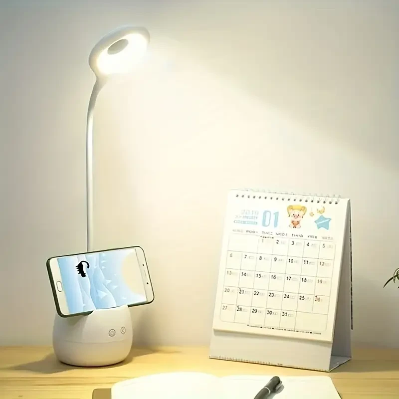LED Desk Lamp, Eye Protection, 3 Grade Brightness, with Pen Holder