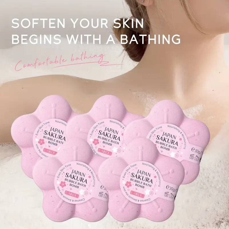 LAIKOU Japan Sakura Bubble Bath Bomb 30g Gentle Cleansing Smooth And Nourishing Moisturizing
