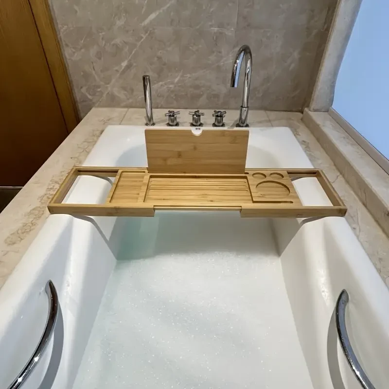 Adjustable Bamboo Bathroom Tray
