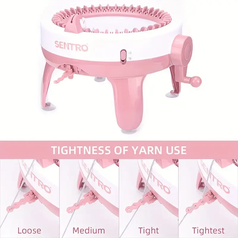 40-Needle Manual Yarn Knitting Machine - DIY Scarf & Hat Maker with Instructions