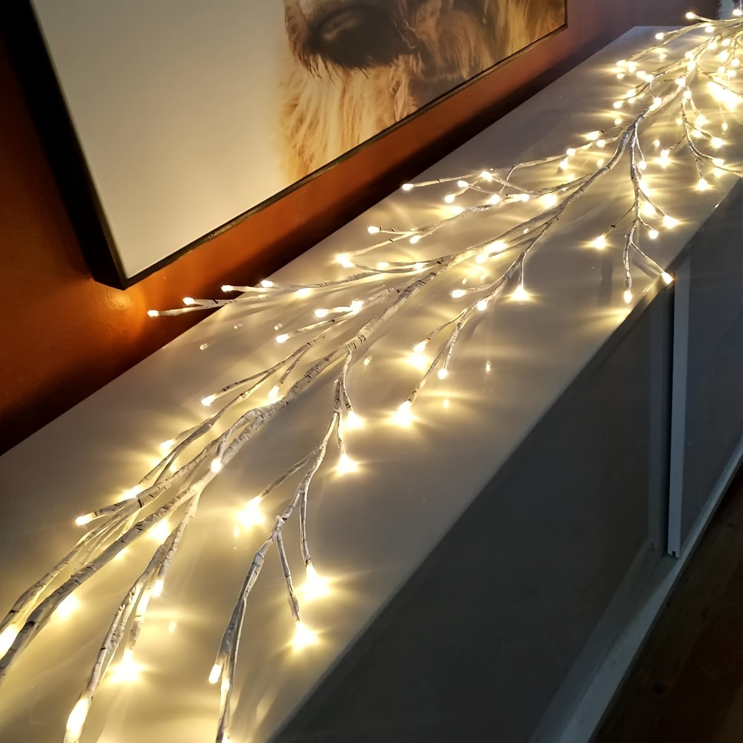 Set Of 144 LED Bendable Willow Vine Lights  USB Powered with Remote Control, 8 Modes, Indoor and Outdoor Decorative Lights