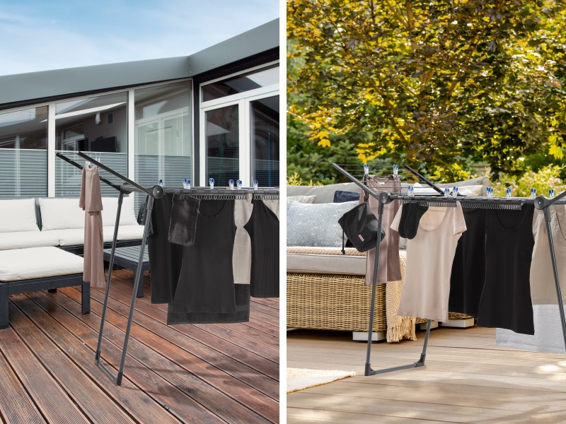 Standing dryer Pegasus 150 Solid Slim Black - Leifheit