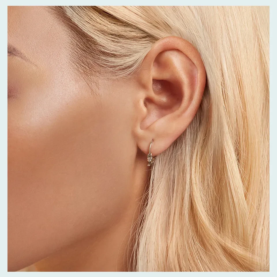 S925 Entire Sterling Silver Kitty Earrings