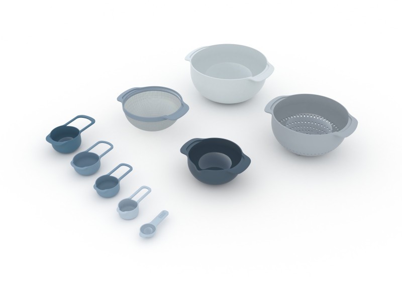 Nest 9 Plus 9-piece food preparation set - Sky  - Joseph Joseph