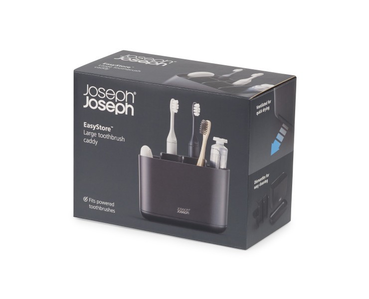 Easystore Large Toothbrush Caddy - Black - Joseph Joseph