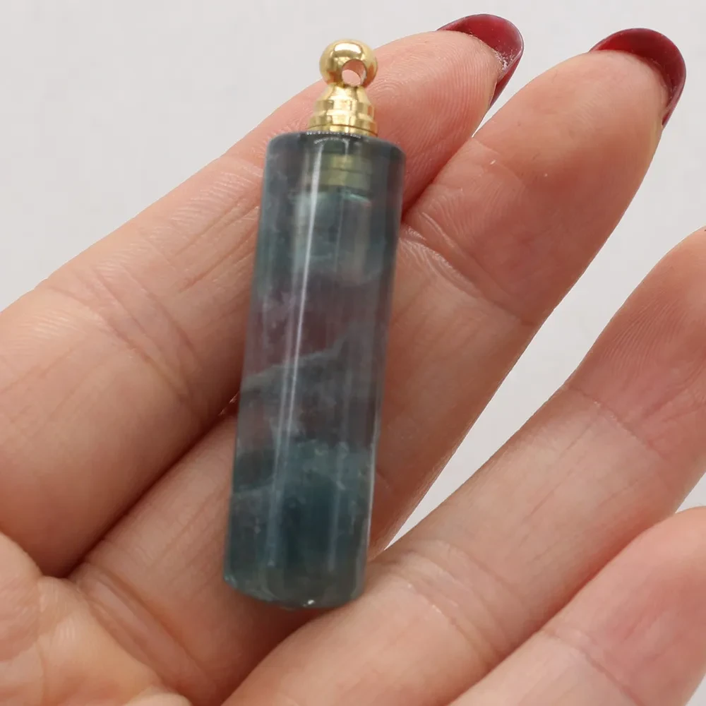 Natural Stone Necklace Perfume Bottle Pendant