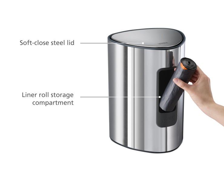 Luxe 5L Pedal Bin Stainless Steel - Joseph Joseph