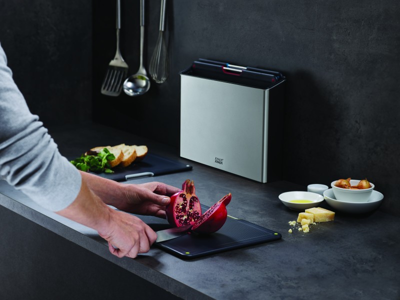 Folio Steel 4-piece chopping board set  Stainless Steel  - Joseph Joseph