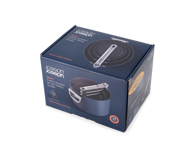 Space 3 Piece Non-Stick Induction Saucepan Set - Joseph Joseph