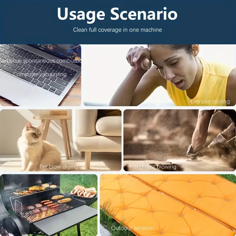 Portable High-Speed Brushless Motor Fan with Accessories