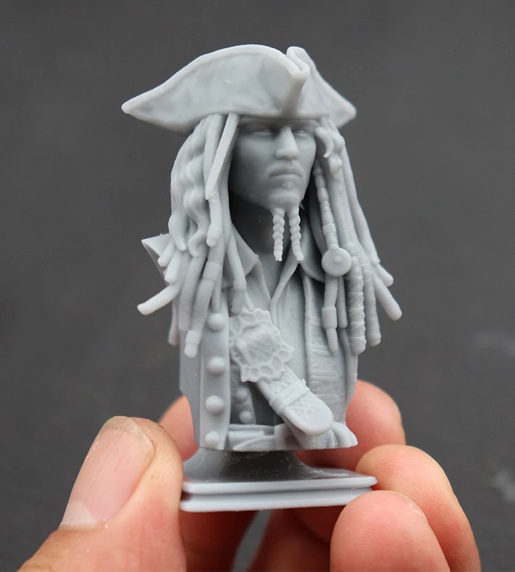 60mm Resin Model Jack Captain Bust Figure | Unpainted No Color, RW-670